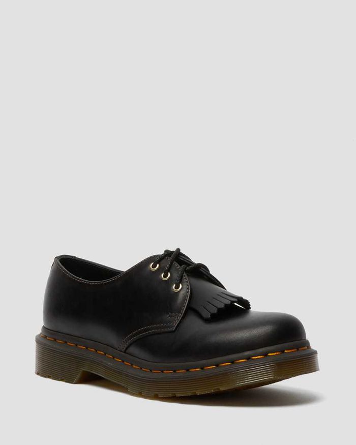 Dr Martens Womens 1461 Abruzzo Leather Oxfords Black - 04293NVFK